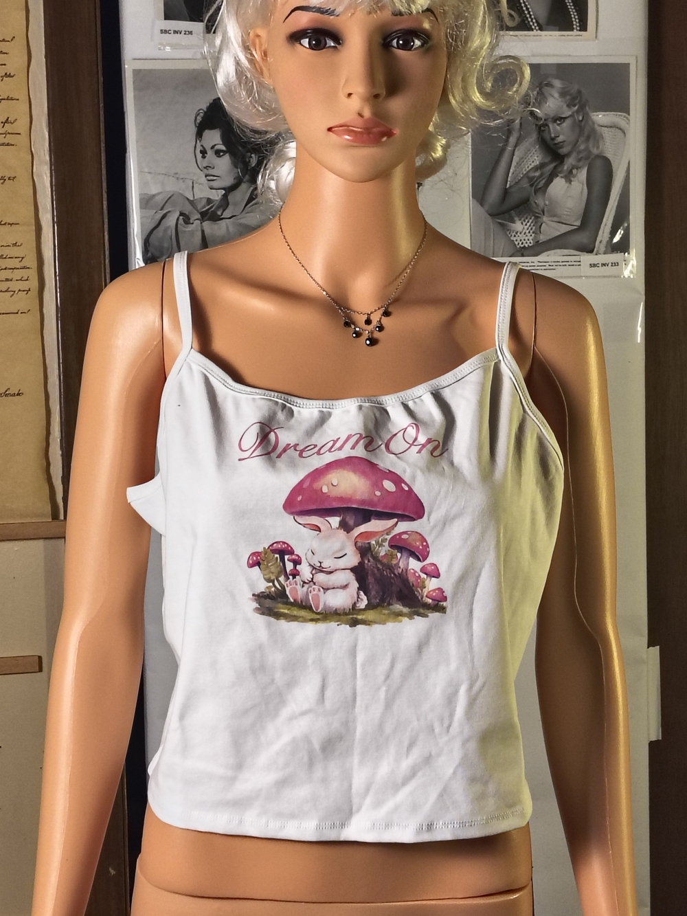NWT Dolls Kill Sugar Thrillz Dream On Mushroom Bunny Crop Tank Top 2X